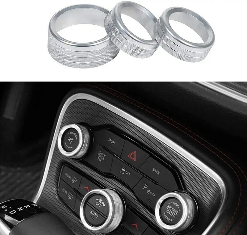 Airconditioning Volume Radio Knop Knop Cover Challenger Charger Accessoires 2015-2020
