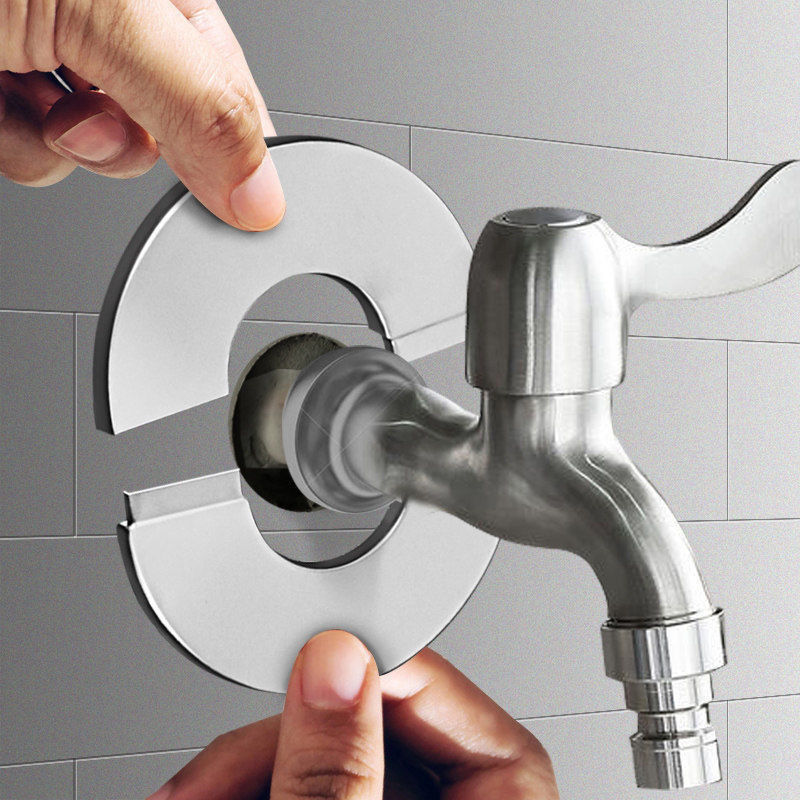 Tubulação de água de aço inoxidável capa de parede flange auto-adesivo torneira do chuveiro capa decorativa banho acessórios da cozinha