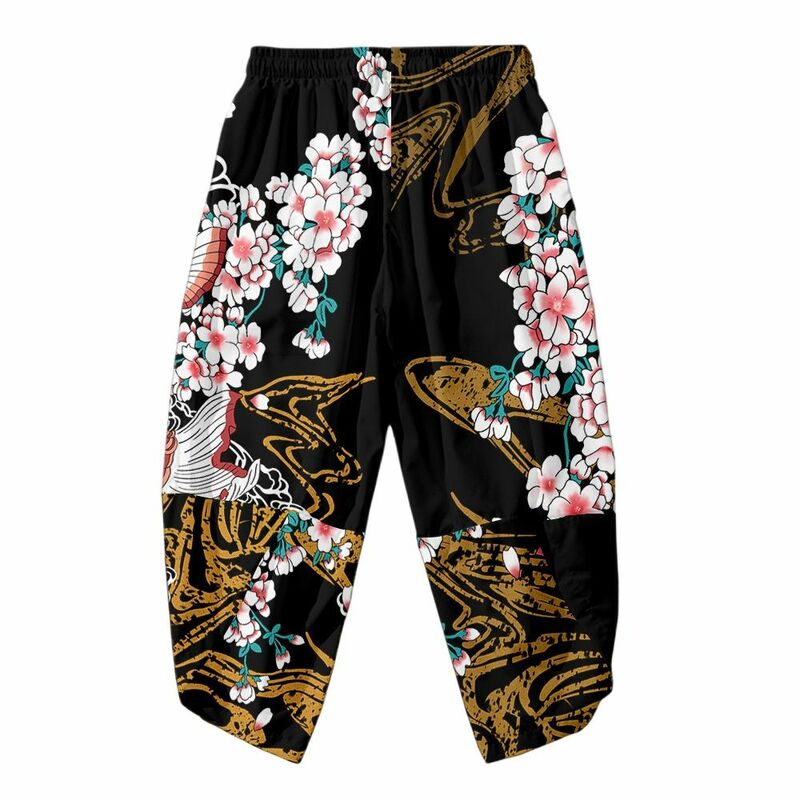 Verão dos desenhos animados carpa floral impresso kimono cortado calças definir feminino japonês haori asiático streetwear cardigan yukata cosplay