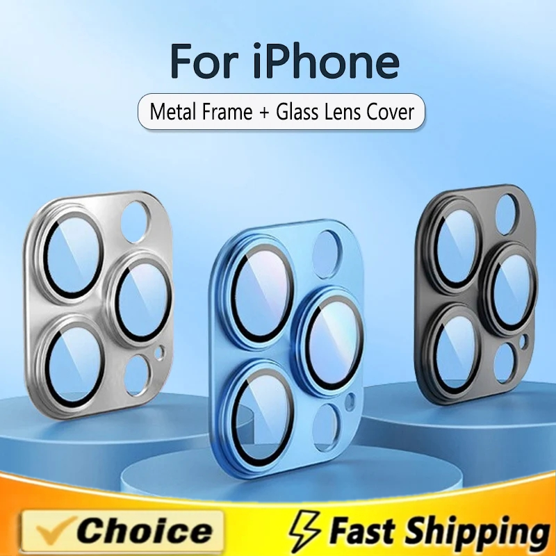 Metalowe szkło ochronne na obiektyw aparatu do iPhone'a 15 Pro Max 15 Plus Folia ochronna na obiektyw do iPhone'a 14 11 13 PRO 12 Mini Back Glass