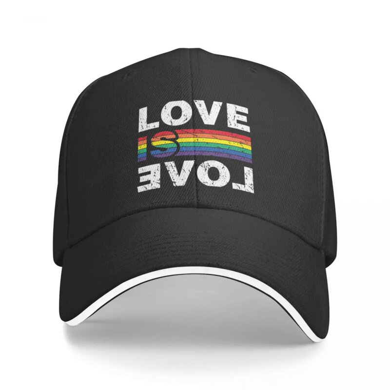 프라이드 LGBT 게이 러브 이즈 러브 아빠 모자, 퓨어 컬러 여성 모자, 자외선 차단 야구 모자, 피크 캡
