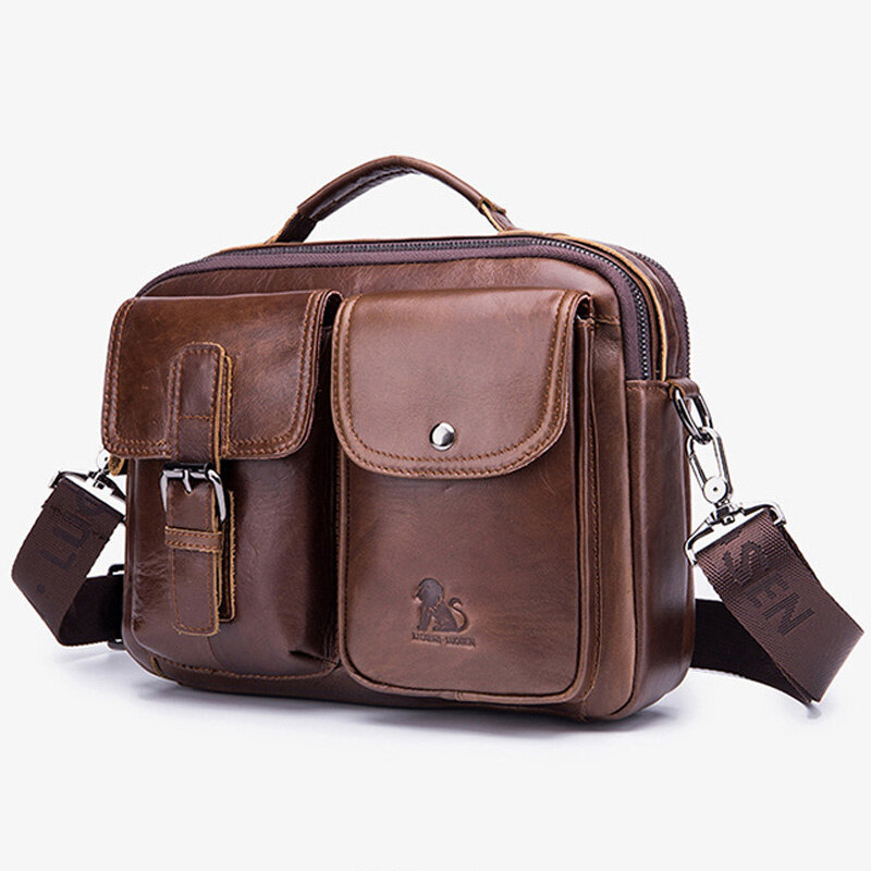 Męska torebka z prawdziwej skóry na ramię Messenger Bag męska torebka torebka Vintage na ramię męska torba na ramię biznesu