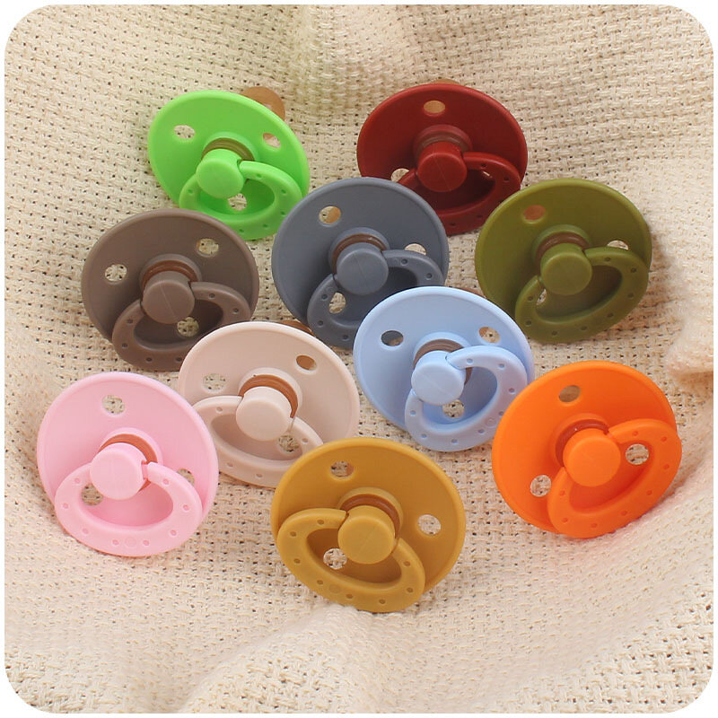 Chupeta e babadores de silicone, 10 cores, chupeta chupeta de mamilo, presentes do chuveiro do bebê, 0-3 anos, 1pc