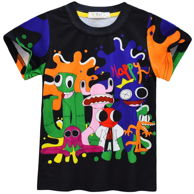 Быстросохнущая дышащая детская футболка для игры Радуга для друзей, лето 2024, топы с коротким рукавом для девочек и мальчиков, одежда, футболка для детей