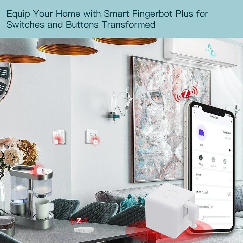 指紋センサー付きスマートセルフタイマー,自動スイッチ,音声制御,Google Home