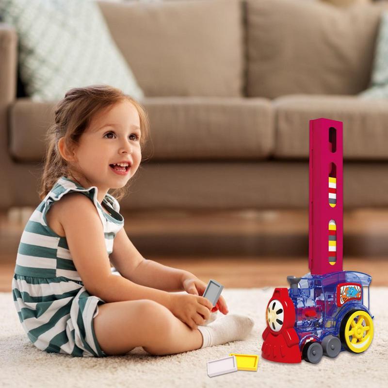 Automatic Domino Train Toy Automatic Domino Train Toy Set Domino Rally Electric Train Set Domino Stacking Toy For Train Hand-Eye