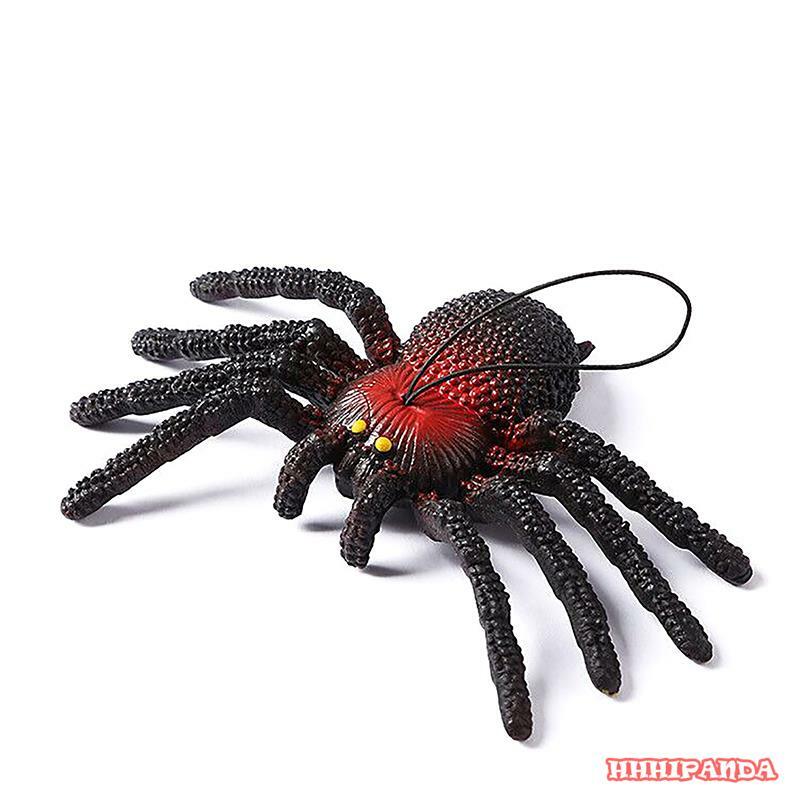 1 Stück schwarz Spinnennetz Neuheit Spielzeug Halloween dekorative Spinnen Spukhaus Requisite Streich Trick behandeln Spielzeug Kunststoff gefälschte Spinne