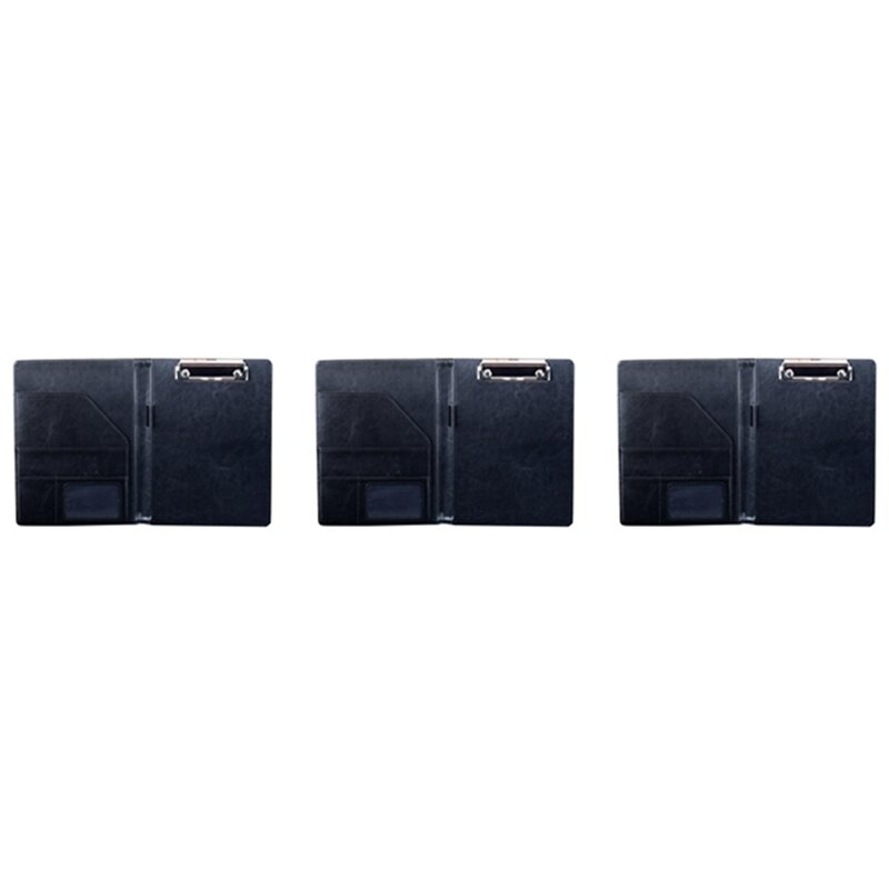 ブラックファイルフォルダークリップボード、a4ドキュメントバッグ、ビジネスオフィス金融学用品、3x