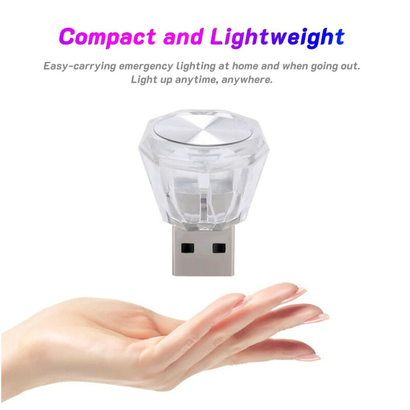 Mini luz LED USB Universal para coche, luz ambiental de modelado, luz Interior de neón, accesorios de lámpara ambiental de Ambiente de joyería