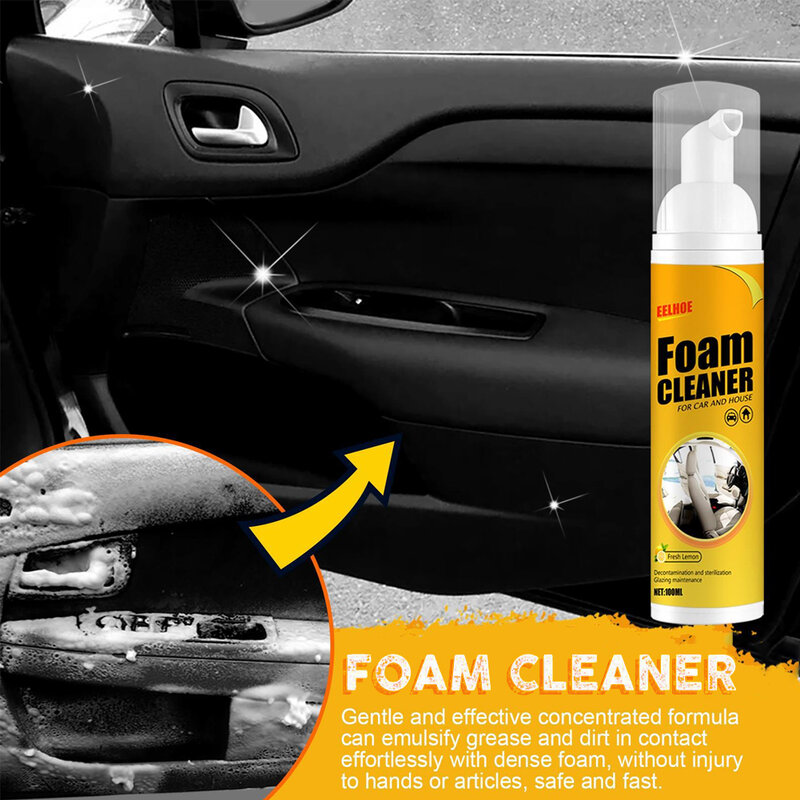 น้ำยาทำความสะอาดโฟมอเนกประสงค์ขนาด100/60/30มล. น้ำยาทำความสะอาดแบบอัตโนมัติภายในรถบ้านโฟมทำความสะอาดบ้าน