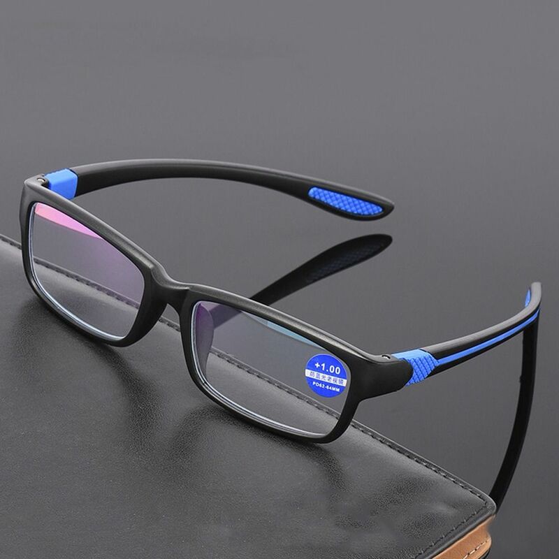 Kacamata baca ใหม่แว่นตาป้องกันการกีฬาสำหรับผู้หญิงของผู้ชายสีฟ้าสีดำสีแดงกรอบ TR90แว่นสายตายาว + 100ถึง + 400แว่นตาน้ำหนักเบา
