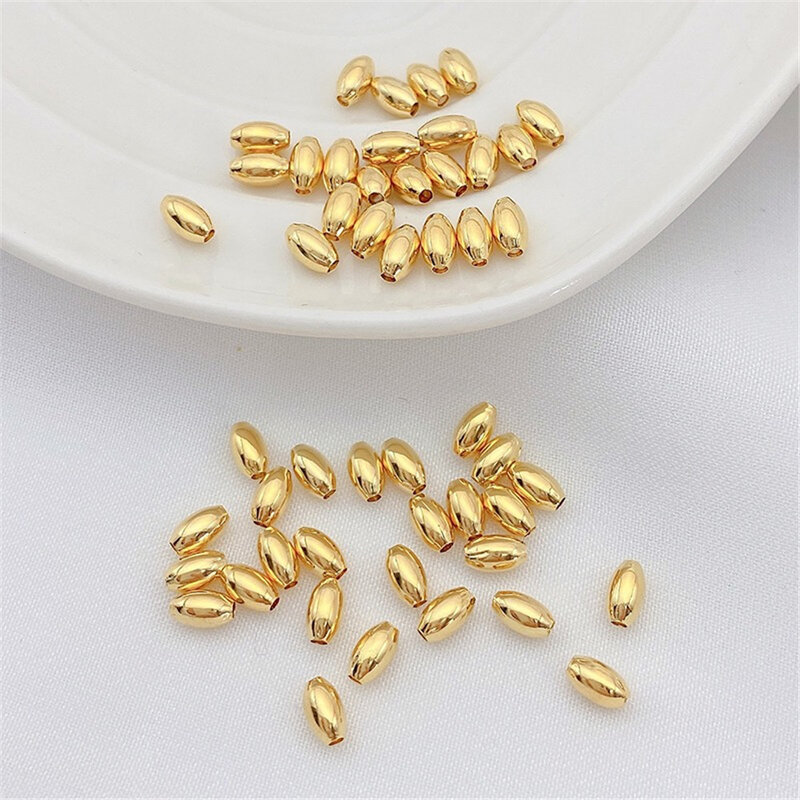 18K Gold-filled Millet Beads Barrel Beads Loose Beads Handmade DIY Beaded Bracelets Necklaces Jewelry Materials Accessories L164