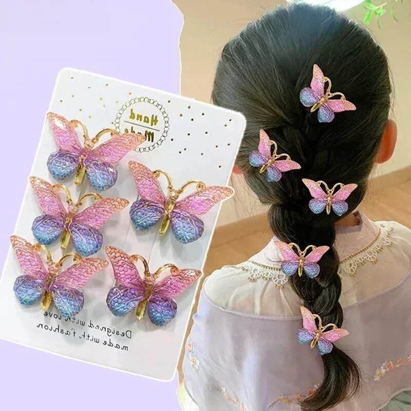 5 pezzi dolce stereoscopico colore sfumato carino forcine per bambini fermagli per capelli per bambini copricapo principessa Barrette accessori per ragazze