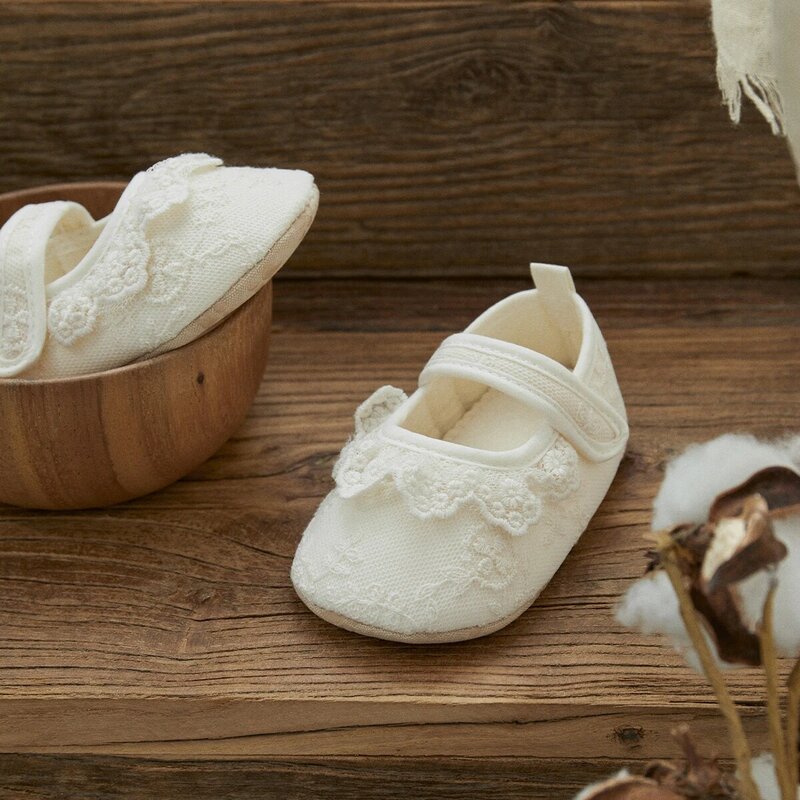Ma & baby sepatu bayi perempuan 3-12m, sepatu bordir renda putri ulang tahun balita pertama berjalan, sepatu bayi perempuan baru lahir