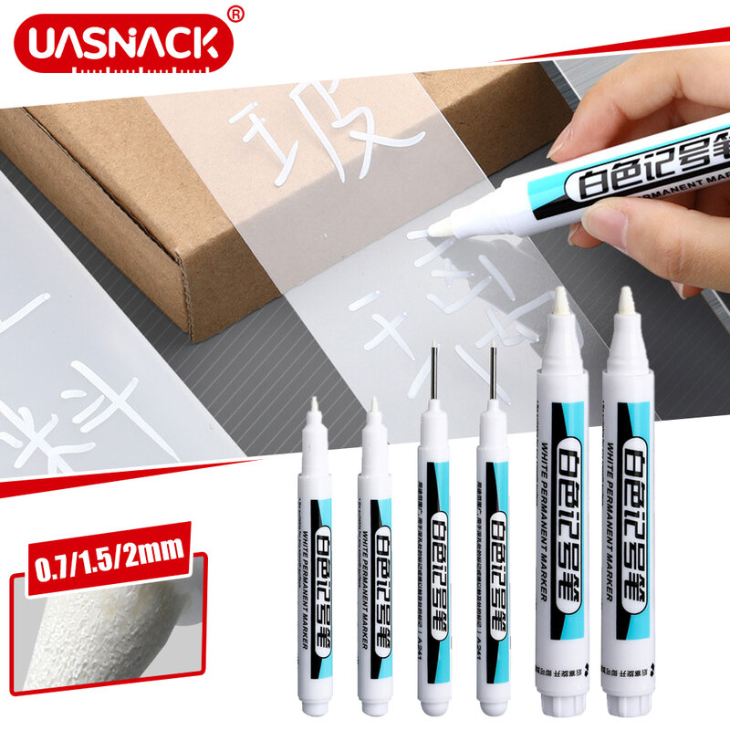 1/4 buah pena spidol grafiti putih berminyak tahan air pensil kepala panjang permanen pertukangan kapur DIY spidol ujung untuk alat warna