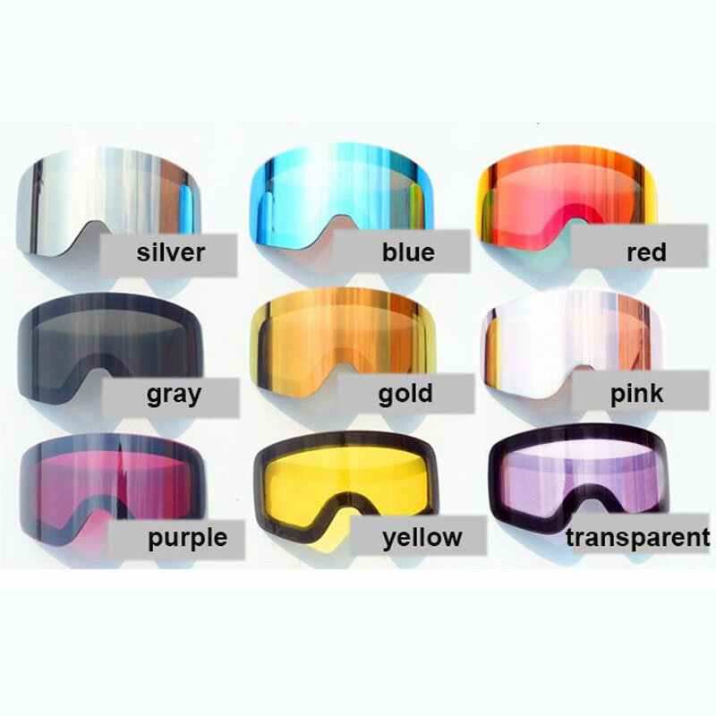 Óculos de esqui anti-nevoeiro unissex de camada dupla, lentes de troca rápida, multicoloridas, magnéticas, inverno, acessórios