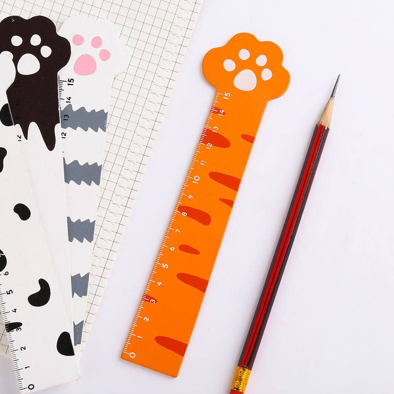 4 Pcs Cartoon Scale Convenient Convenient Bookmarks For Kids Bulk Multi-function Straight Convenient Student Students Wood