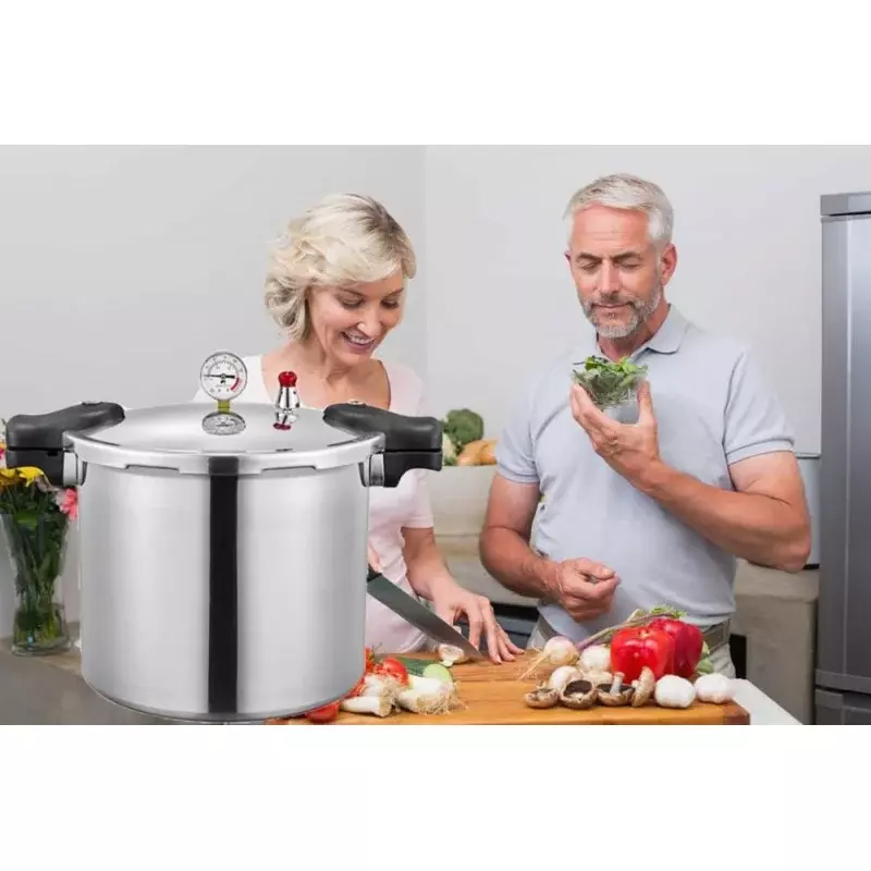 25quart pressure canner cooker and  with cooking rack canning    gauge Explosion proof safety valve Extr
