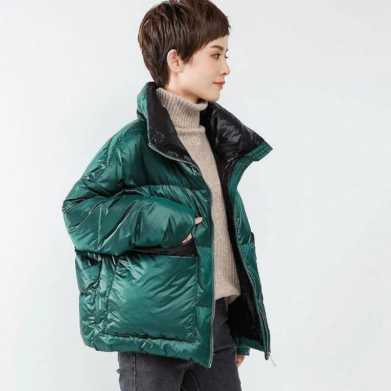 Корейская зимняя короткая женская куртка, новинка 2023, модное пуховое хлопковое пальто, женская Свободная Повседневная теплая парка, верхняя одежда, куртки для дам