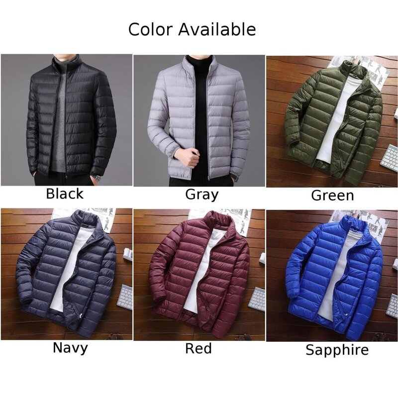 メンズ快適な防風ダウンジャケット、zipボディウォーマーコート、厚手のトップス、暖かいレジャーコート、ファッション、冬、秋