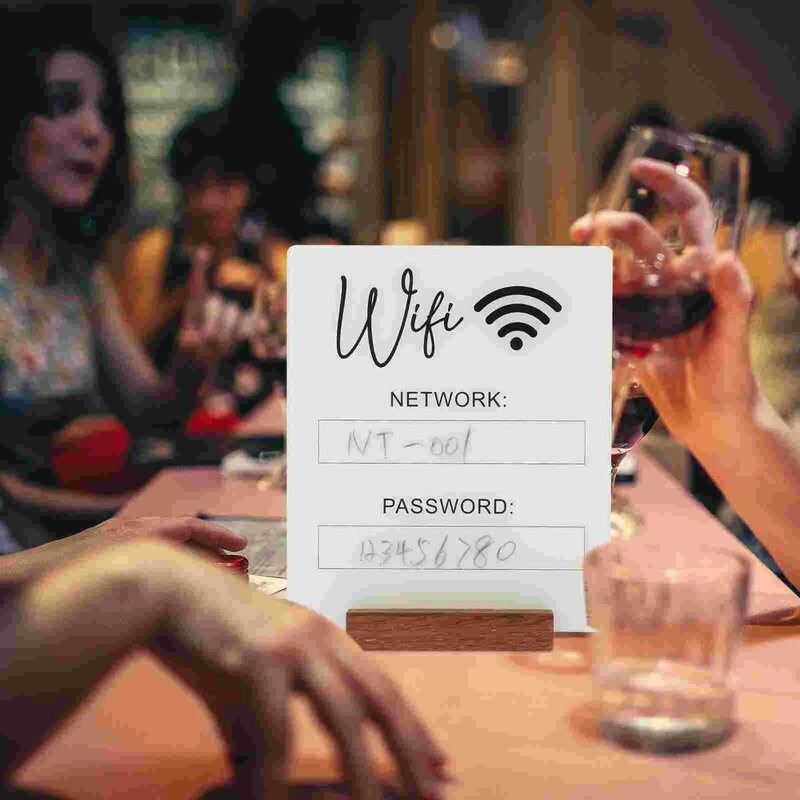 Wifi Password Sign Guest Wi-fi Signage For Room Account and Acrylic Hotel Desk Token