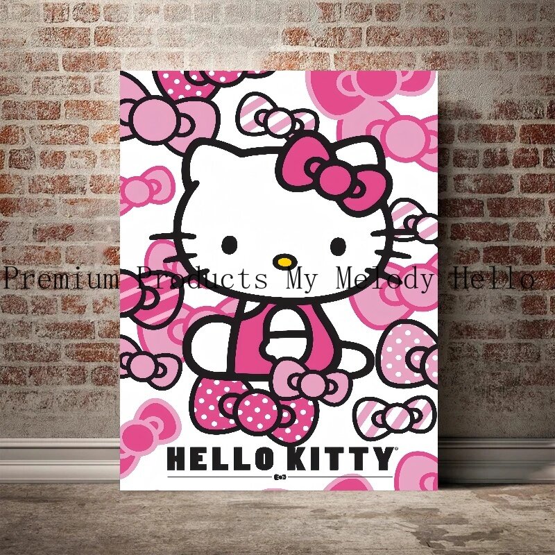 Постер аниме периферийный Санрио, Постер Hello Kittys, современное мультяшное настенное искусство, холст, рисунок, напечатанная картина комната, домашний декор, подарок