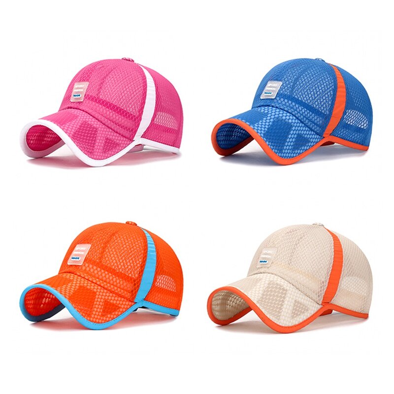 어린이 통기성 자외선 차단 야구 모자, 여름 테니스 모자, 야외 스포츠 스냅백 모자, 조절 가능한 벨트 비치 골프 모자