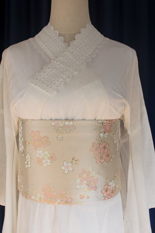 Kimono dla kobiet Obi Yukata akcesoria brokatowa satyna naprawiono tkane złoty łuk w pasie