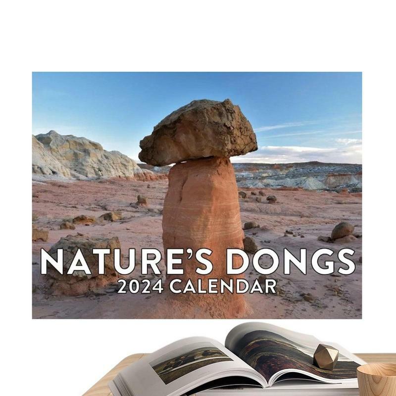 Nature's Cock Shots Calendário, Prank, Calendários Engraçados, Planejador de Parede, Família, Ver Através, 2024