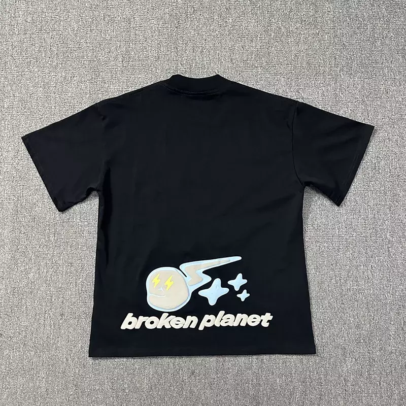 Newest BROKEN PLANET All-match Short Sleeve 100% Cotton T-shirts Men's And Women's Breathable Simple Printing Tops Tee