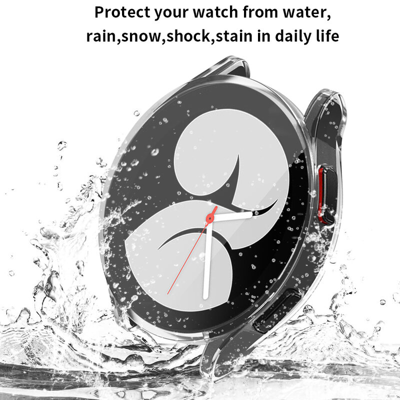 Capa para relógio para Samsung Galaxy Watch 4/5/6 40mm 44mm Protetor de ecrã TPU Capa protetora para todo o lado para Samsung Galaxy Watch 6 40mm 44mm