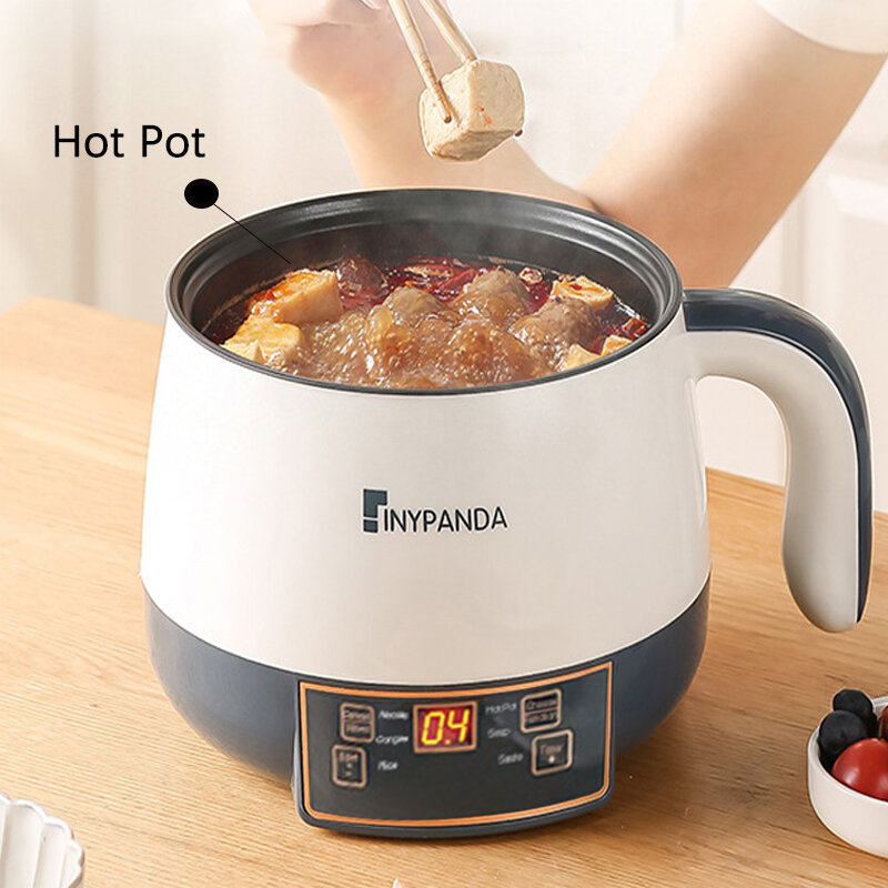 Mini fogão elétrico multifuncional, panela quente, comida antiaderente, frigideira para cozinhar macarrão, panela de aquecedor de sopa, frigideira para casa