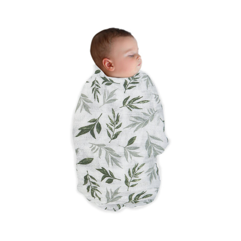 Elinfant 100% cotton 120*110cm 2 Layers Newborn Baby Bath Towel Wrap Muslin Swaddle Blankets Wholesale Dropshipping