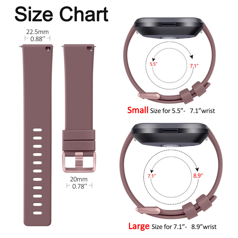 Soft TPU Watch Band para Fitbit Versa, Versa 1, Versa 2, Versa Lite Strap, pulseira esportiva para Fitbit Versa 2, Versa SE substituição pulseira