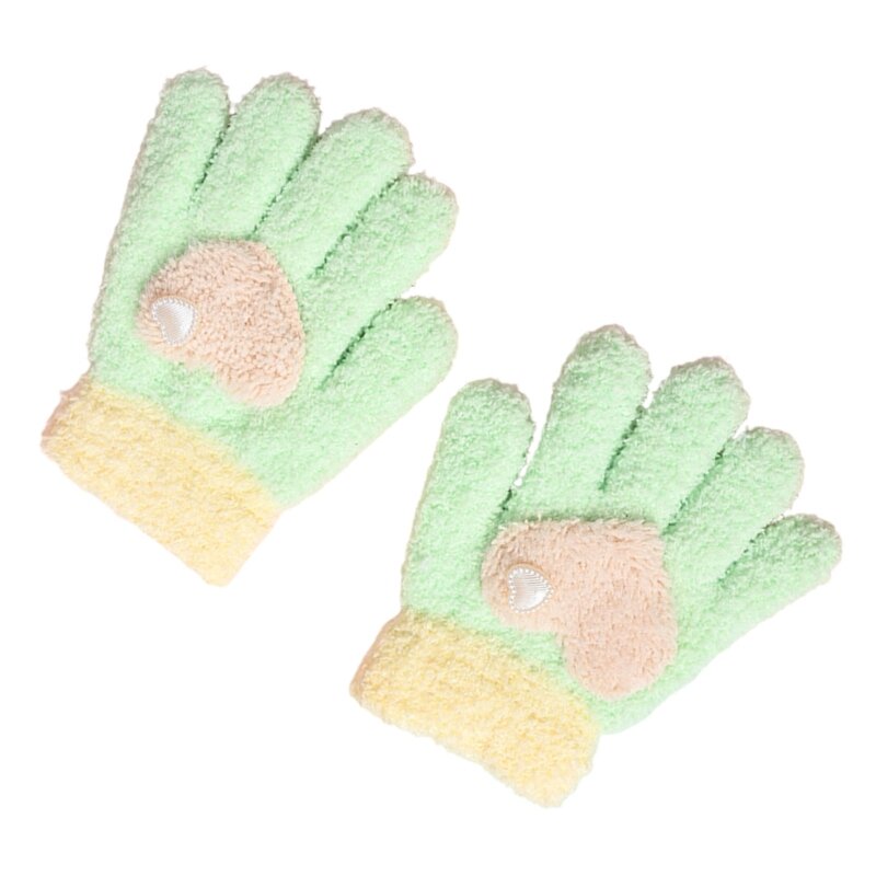 Мягкие удобные зимние варежки для детей, вязаные перчатки, милые перчатки с мультяшным узором для детского сада, удобное ношение
