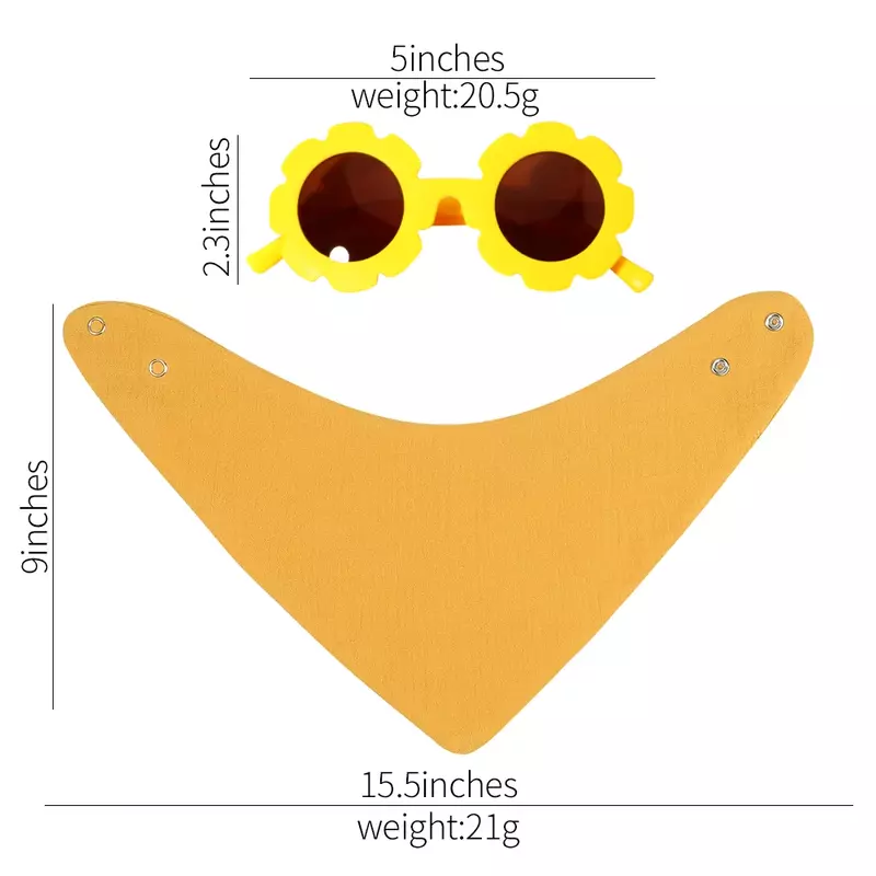 Babero de algodón para bebé, conjunto de 2 piezas de gafas de sol, toalla triangular para Saliva, Bandana, paño para eructar, Baberos de alimentación
