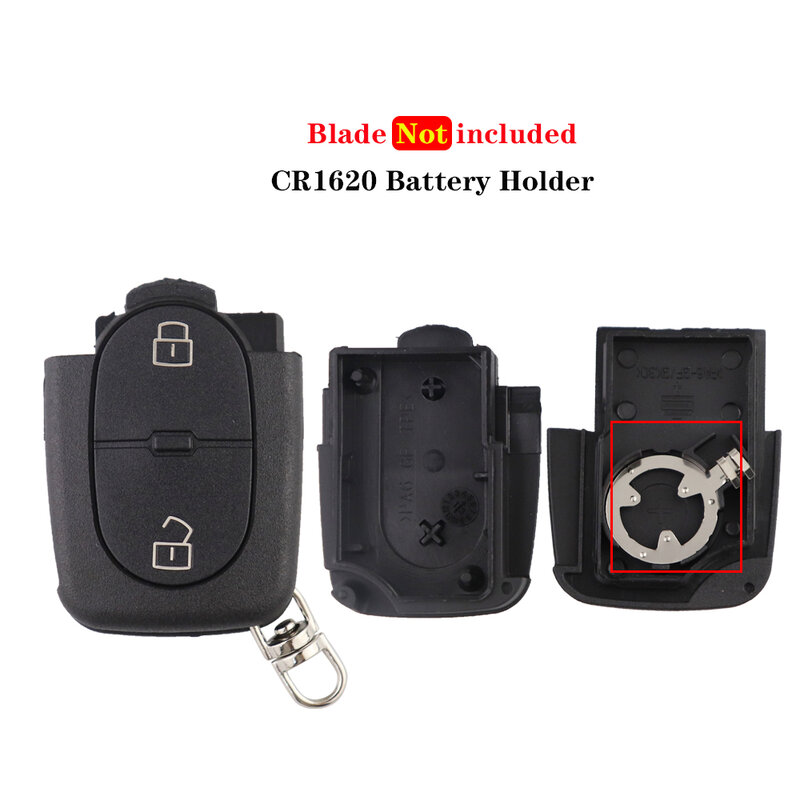 YIQIXIN For Audi B5 RS4 A2 2000-2005 A3 A4 A6 A8 TT Quattr Battery Holder CR2032/CR1620 Fob Case Cover Key Chain Flip Shell Case