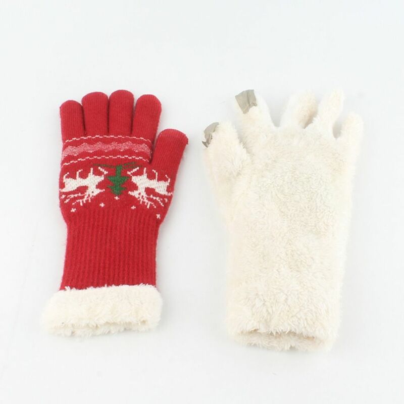 Winter Warme Kerst Muts Sjaal Handschoenen Set Gebreide Koude Bescherming Kerstmis Touch Screen Handschoenen Kerstmis Sjaal Winter