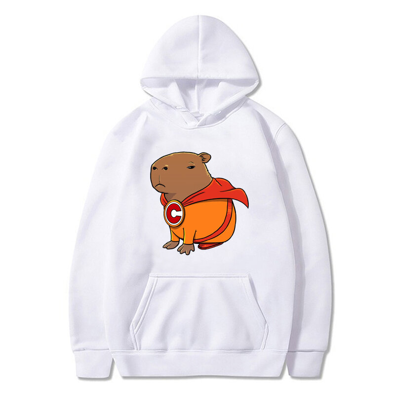 Capybara Superhero Cartoon Graphic Hoodies Capybara Princess Print Women's Sweatshirt Streetwear Long Sleeves Unisex Hoody