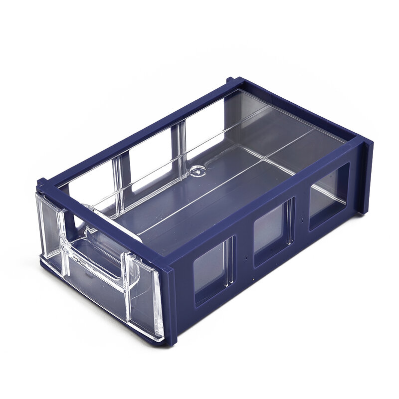 Kotak penyimpanan kontainer bagian perangkat keras kotak penyimpanan plastik PE tebal 140*85*40mm sekrup komponen biru