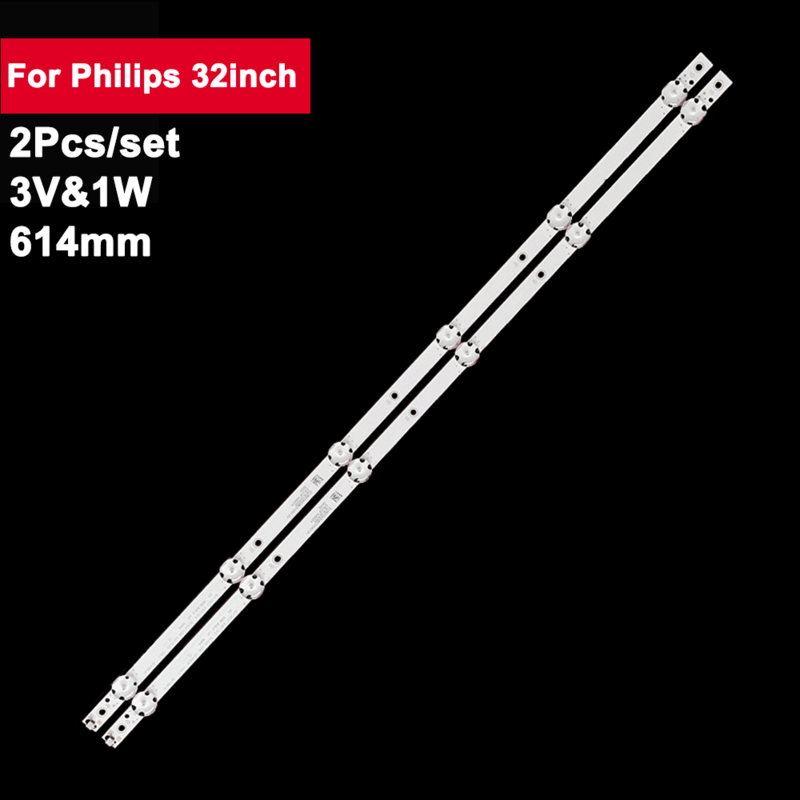 Tira de luces Led de retroiluminación para TV Philips, lámpara de 32 pulgadas y 6 piezas, GJ-2K17, 32PHS4503, 32PHS4112, 2 CSP-315, 614mm