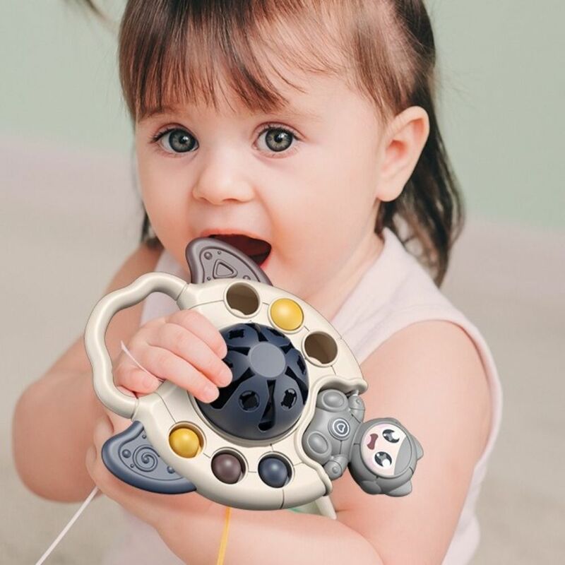 Astronauta Baby Pull String Toy Interactive sviluppa tigre cognitiva giocattoli sensoriali Montessori giocattolo per la dentizione animale per bambini