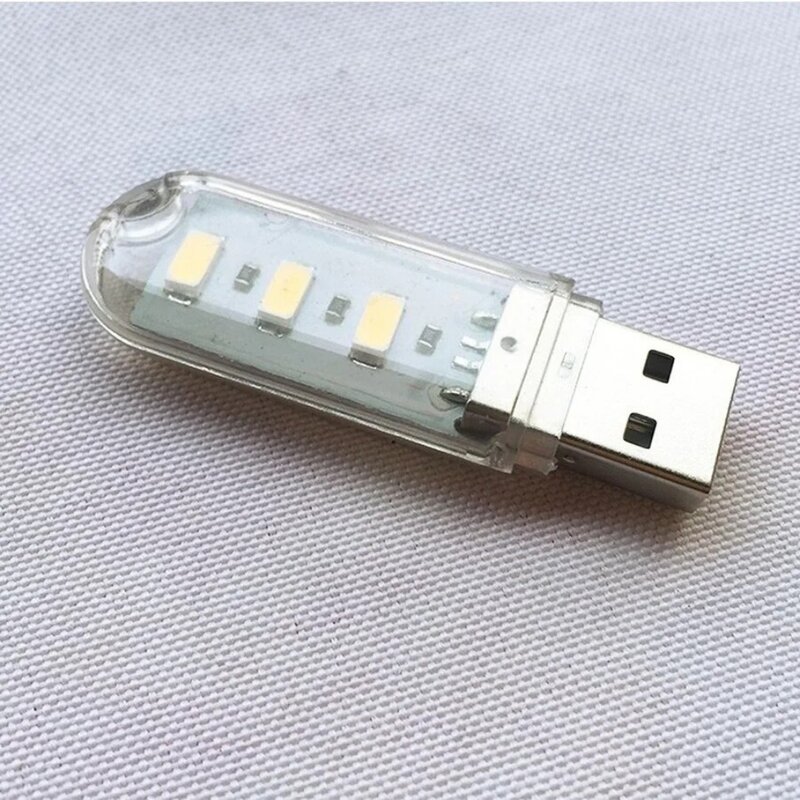 Mini portátil USB LED Book Light, Ultra brilhante lâmpada do livro de leitura, Luzes noturnas para banco de potência, PC, laptop, notebook, DC 5V, 3LEDs, 8LEDs