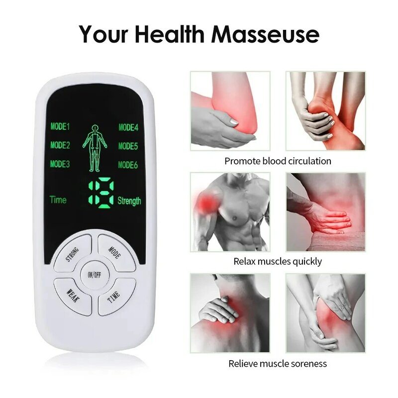 6 Modes EMS Electric Muscle Therapy Stimulator Tens Unit Machine Meridian Physiotherapy Pulse Abdominal Prostate Body Massager