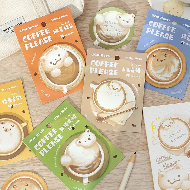 10 Packungen/Los haben eine Tasse Kaffee Serie kreative Einfachheit Material Paket Nachricht Papier Notizblock