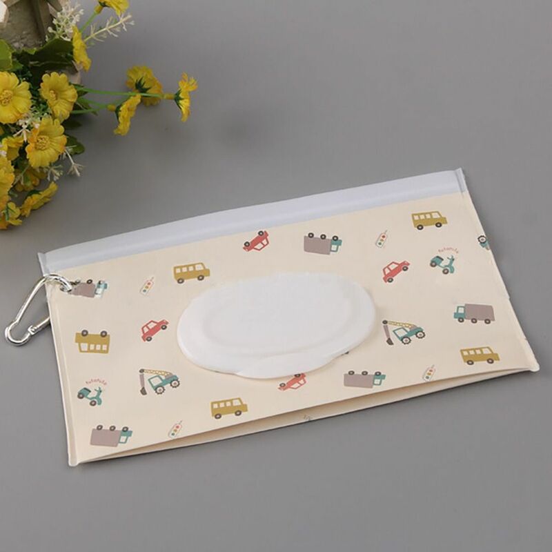 Cute Baby Product Stroller Accessories Flip Cover Carrying Case Wet Wipes Bag Tissue Box Cosmetic Pouch Wipes Holder Case