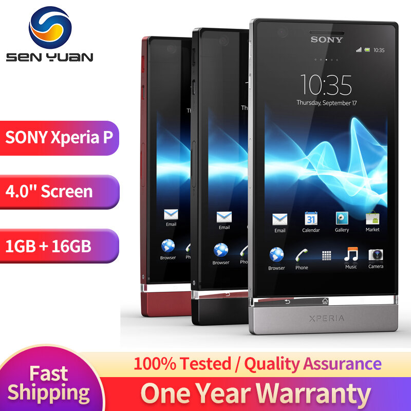 Sony-Original Xperia P LT22 LT22i celular, 4.0 "celular, 1GB de RAM, 16GB ROM, 8MP, VGA, WiFi, GPS, Bluetooth, Dual Core, Android