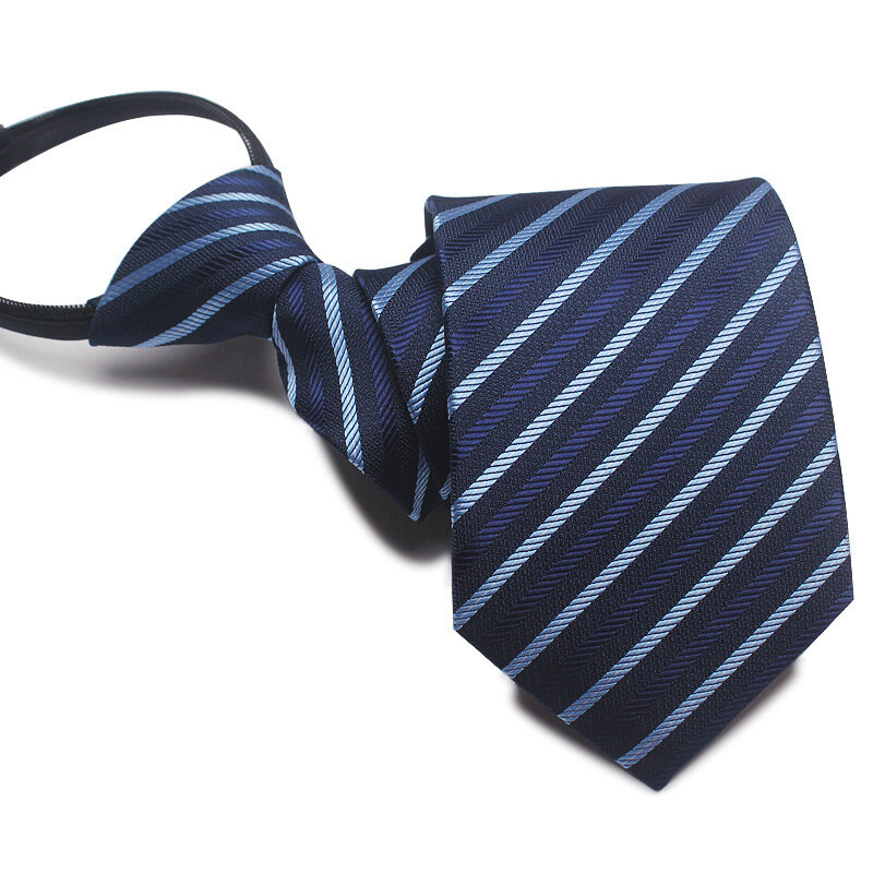 Cravatta professionale da uomo nodo libero 8cm cravatta con cerniera pigra 7cm cravatta da lavoro formale da lavoro moda uomo riunione matrimonio abbigliamento quotidiano cravatta