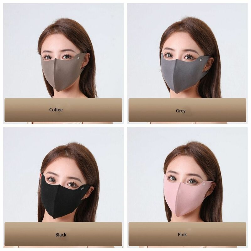 Summer Ice Silk Mask Adjustable Sunscreen Face Scarf Solid Color Face Cover Face Mask Eye Protection Face Gini Mask Hiking