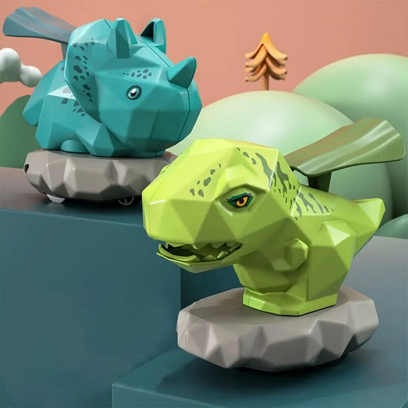 혁신적인 플라스틱 프레스 티라노사우루스 점프 노벨티 공룡 장난감, 와인드 업 장난감, 만화 어린이 장난감